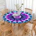 thumbnail image 3 of Colorful Tie Dye Mandala Pattern Round Fitted Tablecloth with Elastic Edge,Dining Table Cover Waterproof,Outdoor Round Tablecloth for Camping,Dining,Indoor and Outdoor, 3 of 7