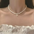 thumbnail image 2 of RSAMD Fashion Korean Style Pearl Zircon Pendant Necklace Gentle Vintage Clavicle ChaJO-A16, 2 of 9