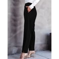 thumbnail image 4 of Women'S Pants Casual High Waist Trousers Tapered Slacks Pockets Dressy Business Work Outfits Black XS, 4 of 8