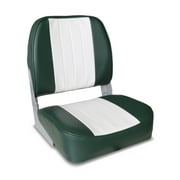 Leader Accessories New Low Back Folding Boat Seat，White/Green