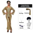 thumbnail image 2 of BOOMNY Halloween 70S Women Disco Outfit Hippie 7Pcs Sequin Top Bell Bottoms With Accessories Sets Shiny Stage Performance Partywear, 2 of 5