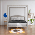 thumbnail image 7 of Canopy Bed, Queen Size Platform Bed Frame with Headboard and Support Legs, Solid Wood Kind Size Canopy Platform Bed, 7 of 7