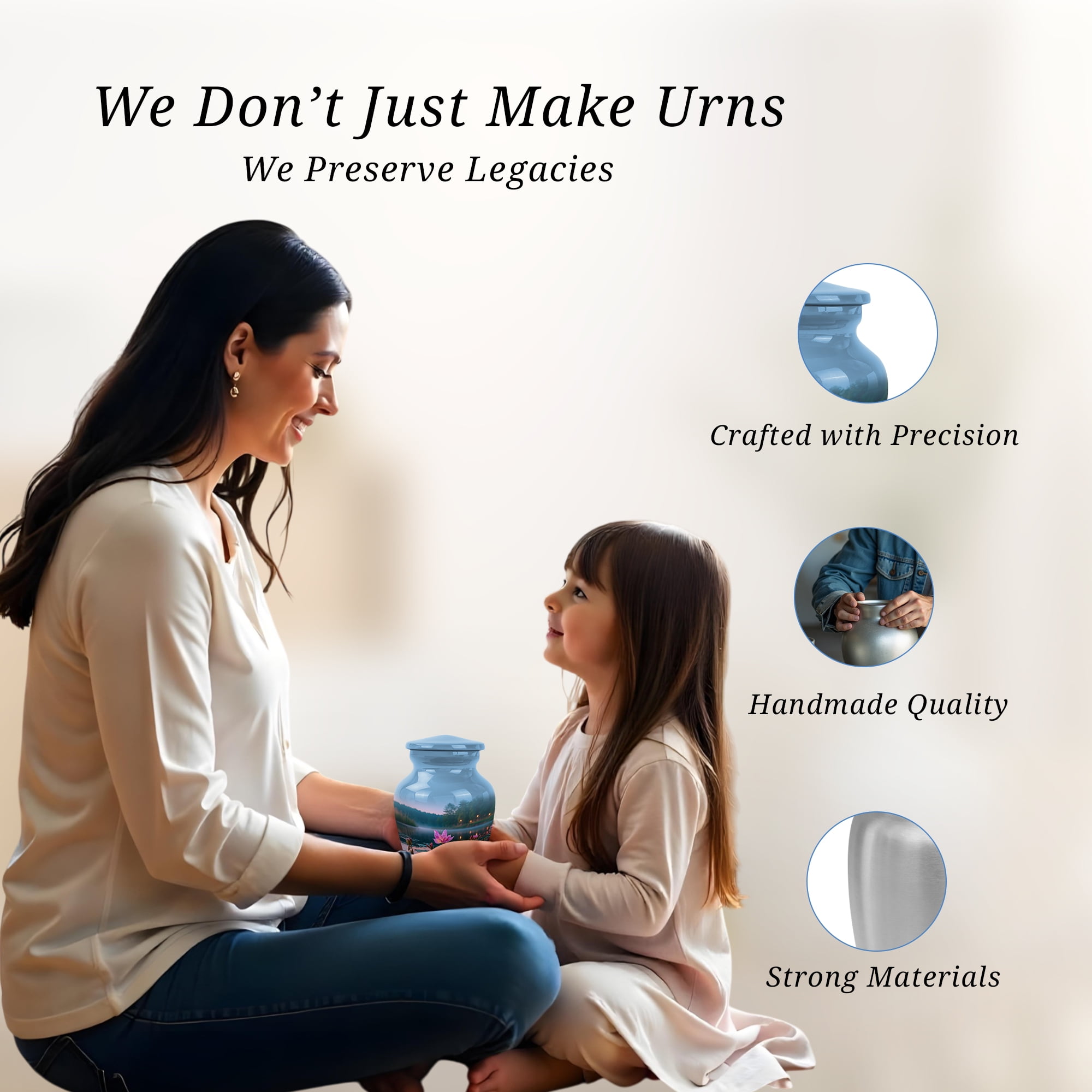 Butterfly Cremation Funeral Urns For Human Ashes Adult - Blue Mini Urns For Adult Ashes Set Of 4 - Adult Urns For Ashes Adult Female Mother - 1 Large Decorative Urn For Dad, 10&3 Inch