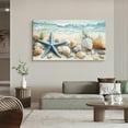 thumbnail image 3 of Beach Wall Decor Conch Starfish Rustic Landscape Ocean Canvas Art Wall Decor For Bedroom Livingroom Office, 3 of 7