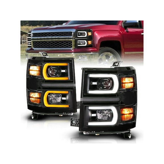 Headlight Set - Compatible with 2014 - 2015 Chevy Silverado 1500
