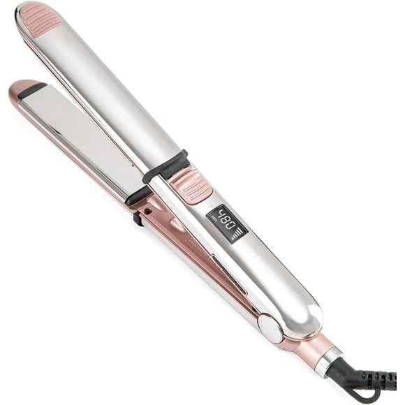 CNV Professional Flat Iron Hair Straightener, Titanium Ionic Hair Straightening, Fast Heating Hair Tools, Pink 2 in 1 Dual Voltage Hair Straightener Curler for All Hairstyles