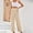Beige, variant on Tbopshirt Pants for Women,Women's Plus Size Women's Fashion Casual Temperament Solid Color Knitted Micro Pull Slim Flare Trousers Loose Causal Pants