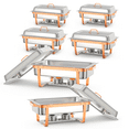 thumbnail image 1 of Garvee Ensemble de 6 Réchauds de Buffet, Plats Anti-Frottement en Acier Inoxydable 9 Qt avec Couvercles, Poêles et Porte-Carburant, 1 of 7