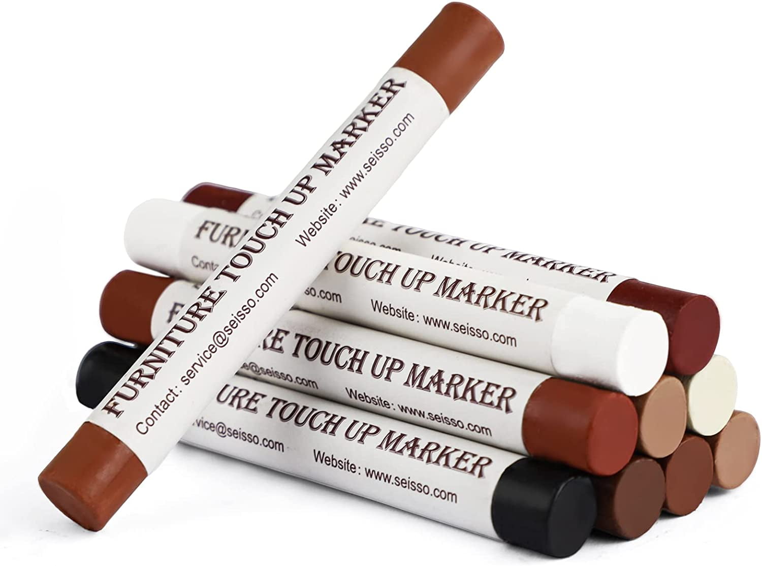 SEISSO Wood Filler Sticks, 10 Colors Furniture Repair Wax Crayon Wood