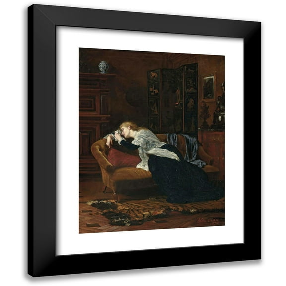 Walter William Ouless 12x14 Black Modern Framed Museum Art Print Titled - Sad Tidings