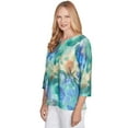 thumbnail image 3 of Alfred Dunner Womens Petite Watercolor Leaves Knit Top, 3 of 4