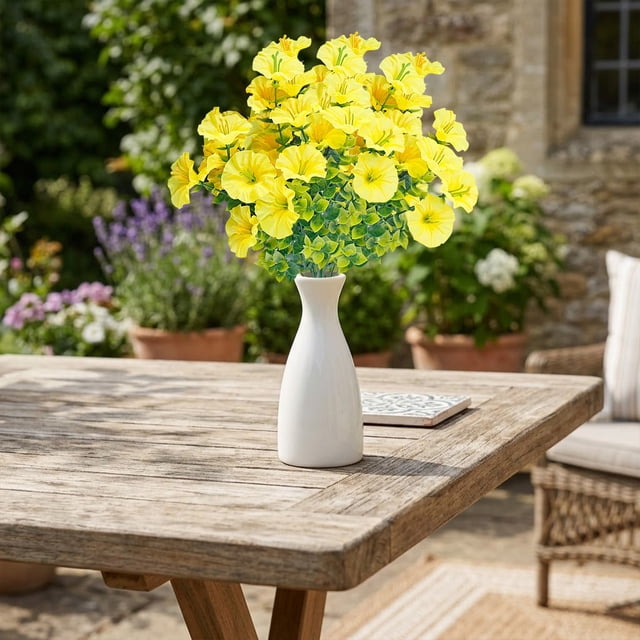 Flores artificiales de seda con tallos falsos de aspecto realista para decoración del hogar, sala de estar, mesa, oficina y bodas – No requieren mantenimiento.
