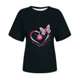 thumbnail image 3 of Womens Breast Cancer Awareness Tops Short Sleeve Pink Ribbon T-Shirt Crewneck Breast Cancer Warrior Support Faith Tees, 3 of 3
