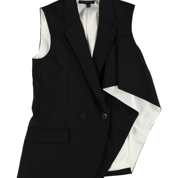 Theory Womens Jala Fashion Vest, Black, 4