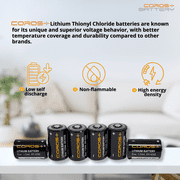 Coros CLE-03 1/2 AA 3.6V Lithium Thionyl Chloride Battery (2 Batteries)