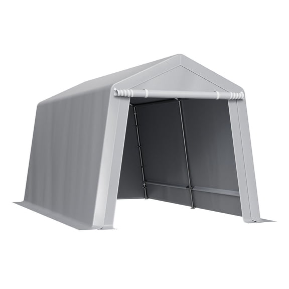 Outdoor Storage Shed 8x14 ft - Waterproof Canopy Shelter, Portable Carport Tent - Heavy Duty Steel Frame