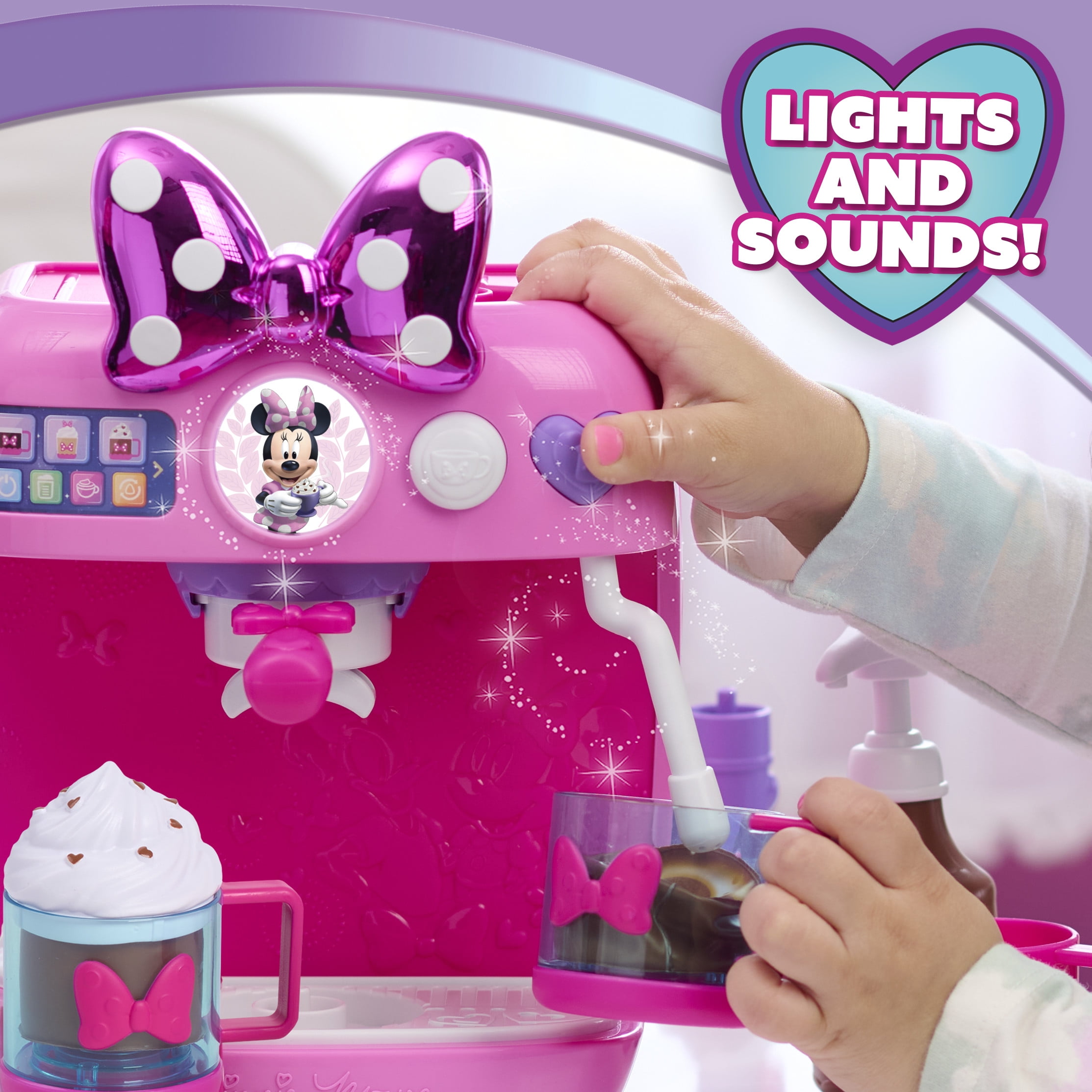 Disney Jr. Minnie Mouse Rise & Shine Bowrista Set, 25 cm Play Espresso Machine, Ages 3 and Up, DISNEY MINNE BOWRISTA SET