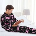 thumbnail image 6 of Cauagu Breast Cancer Awareness (2) Print Men's Long-Sleeve Pajama Set,Soft Button-Front 2Pjs for Men Long Sleeve Men’s Sleepwear-Large, 6 of 7