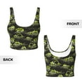 thumbnail image 6 of Uemuo Light Green Excavator Pattern Women's Sports Bra - High Impact Support, Breathable, and Comfortable Athletic Bra for Running, Yoga, and Workouts, 6 of 9
