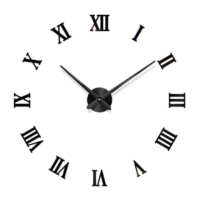 Cateissary Nuevo gran espejo romano reloj sala de estar moderno autoadhesivo DIY reloj de pared pegatina decoración del hogar reloj acrílico Decoración del hogar