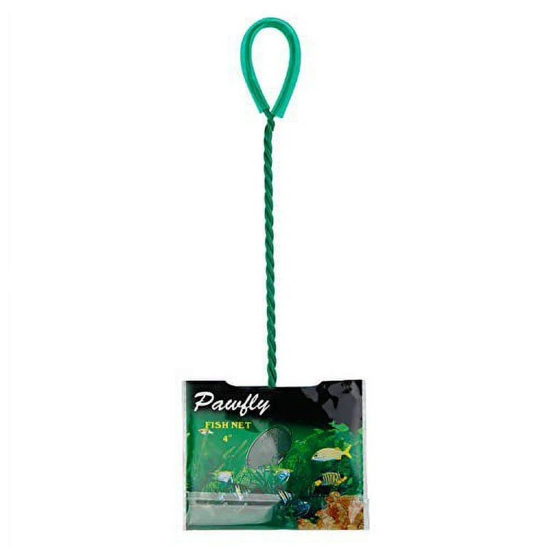 Pawfly 4 Inch Aquarium Net Fine Mesh Small Fish Catch Nets with Plastic  Handle - Green 