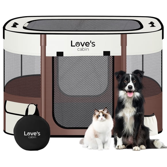 Jaula para Mascotas Love's Cabin Carpa para Cachorros para Interior y Exterior