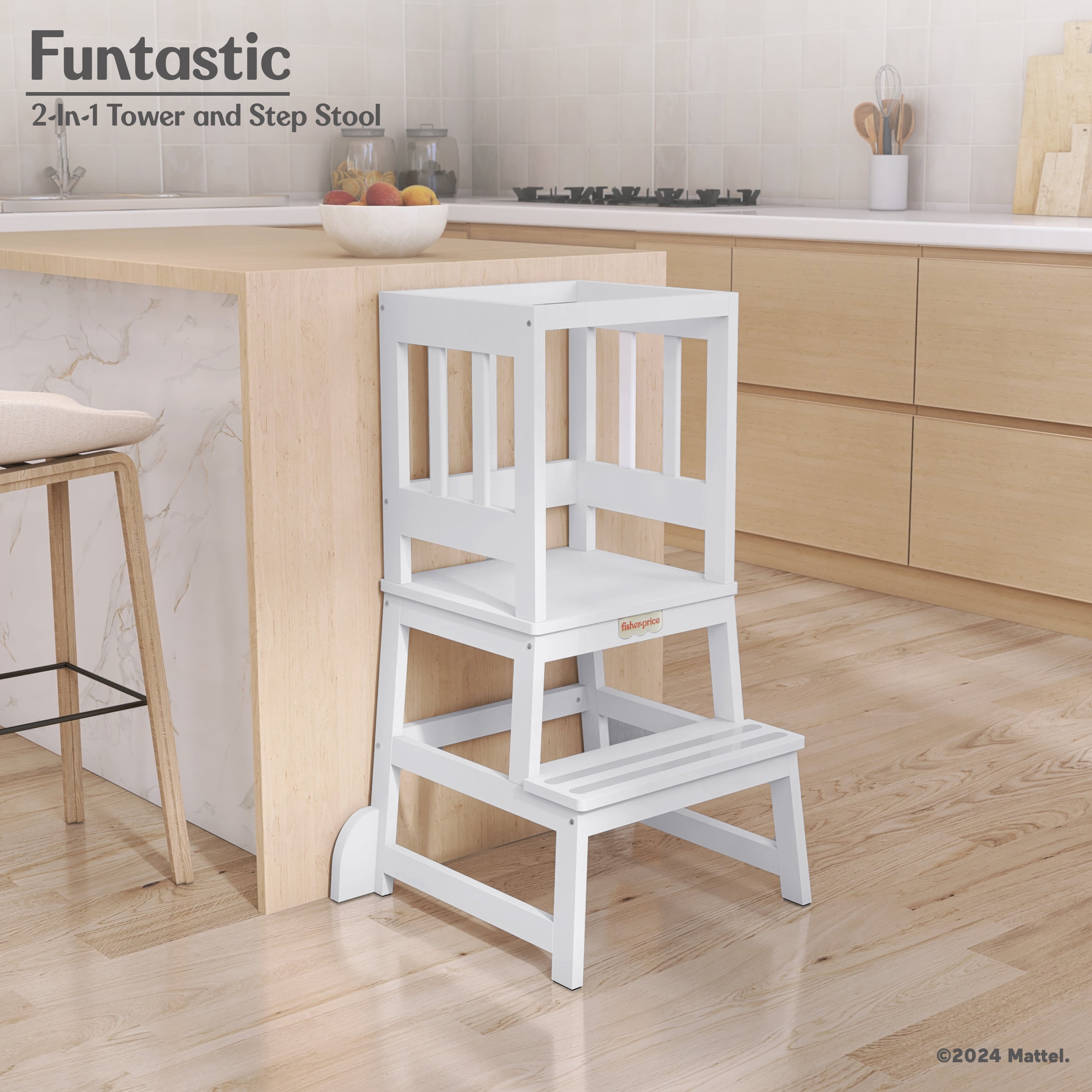 Fisher-Price Play Learn Laugh Step Stool by Dream On Me, White