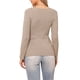 thumbnail image 3 of Suéter de punto acanalado INSPIRE CHIC para mujeres, otoño 2025, de manga larga, cuello redondo, ajustado, camiseta pullover XS color camello, 3 of 6