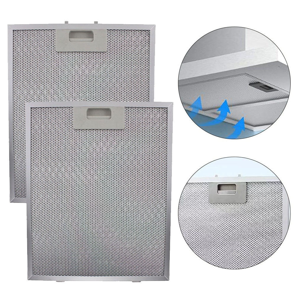 Goodhd 2Pcs Aluminum Cooker Hood Filters Metal Mesh Extractor Vent Filter 280X350X9Mm