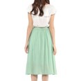 thumbnail image 5 of Allegra K Women's Polka Dots Elastic Waist Flowy A-Line Midi Pleated Skirt, 5 of 7