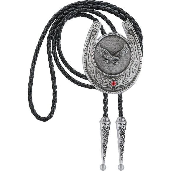 shiyou-Brown Bolo Tie for Men Western Cowboy Necktie Gold Mens Bolo Tie Horseshoe Shaped Vintage Silver Bolo Tie for Women