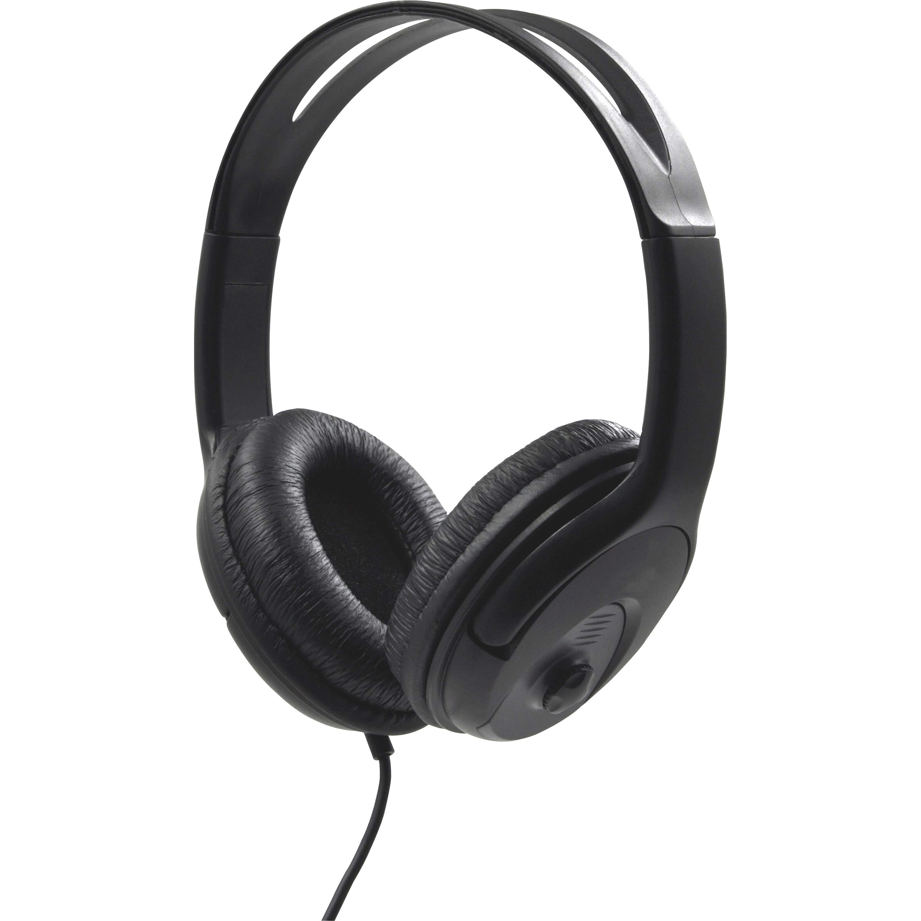 Compucessory, CCS15153, Stereo Headset with Volume Control, 1, Black