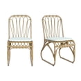 thumbnail image 3 of Harper & Bright Designs Outdoor PE Wicker Dining Chairs Set of 2, Patio Rattan Chairs with Washable Cushion for Backyard Poolside Garden, Natural, Yellow, 3 of 15