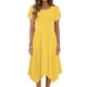 thumbnail image 1 of TaTaai Women's Polka Dot Flutter Sleeve Dress Short Sleeve Round Neck Midi Casual Dress with Irregular Hem Lightweight Stretchy Gift, 1 of 6