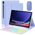 thumbnail image 1 of Clavier Bluetooth Rétroéclairé RGB avec Souris Sans Fil à Double Mode pour Samsung Galaxy Tab S9 FE 10.9 Pouces / Tab S9 11 Pouces (Ensembles Violets, pour Galaxy Tab S9 FE 10.9 Pouces / Tab S9 11 Pouces), 1 of 6