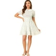 thumbnail image 1 of INSPIRE CHIC Robe Fleurie à Col Peter Pan Évasée pour Femme, 1 of 6