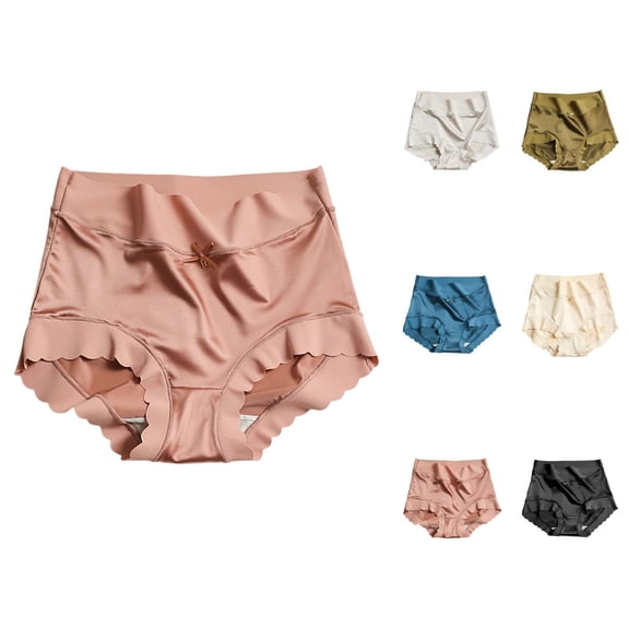 Satin High Waist Panties Plus Size Seamless Underwear With Silk Lined Gusset For Comfortable Full Coverage