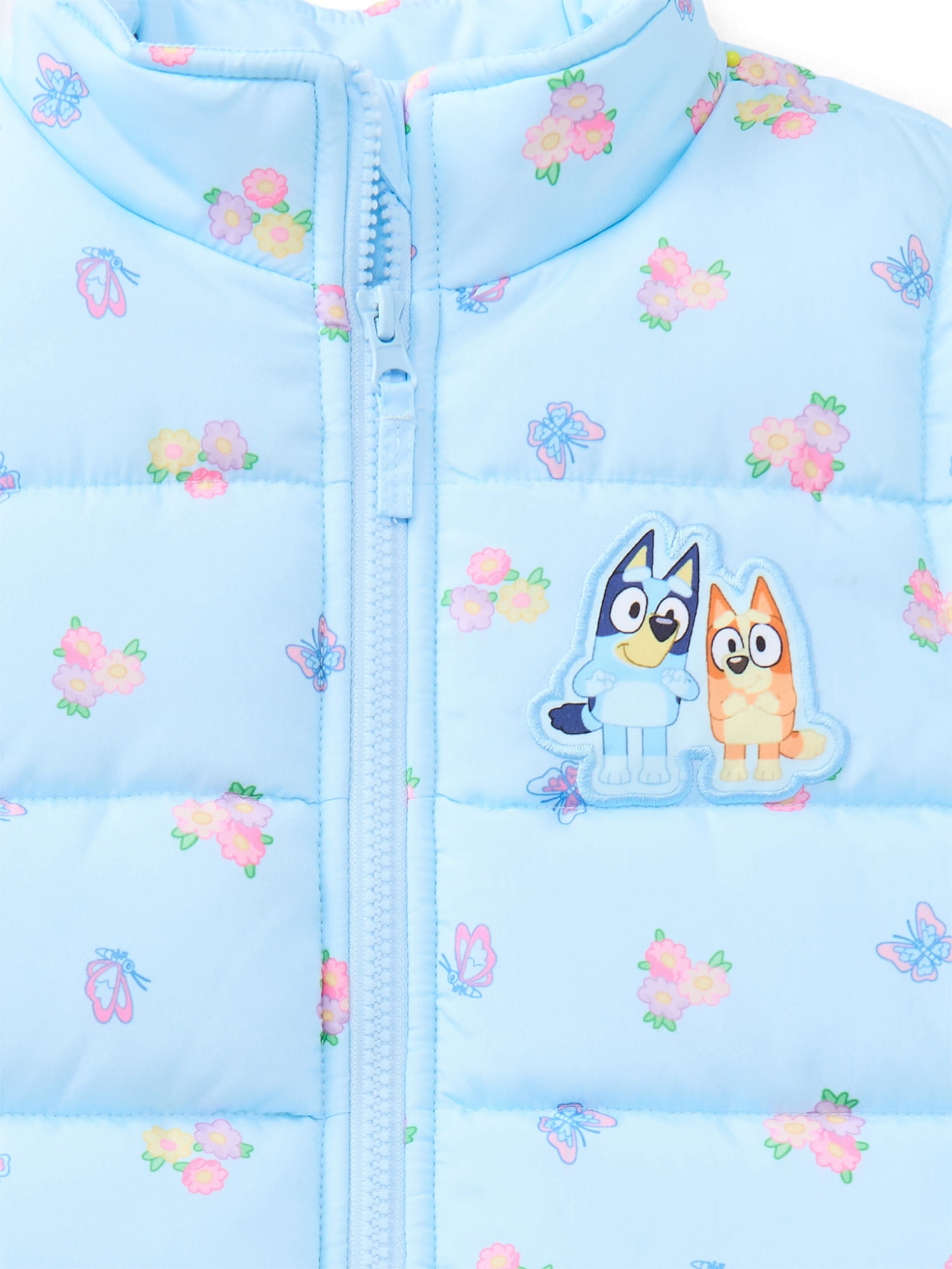 Bluey Girls Puffer Vest, Sizes 4-12