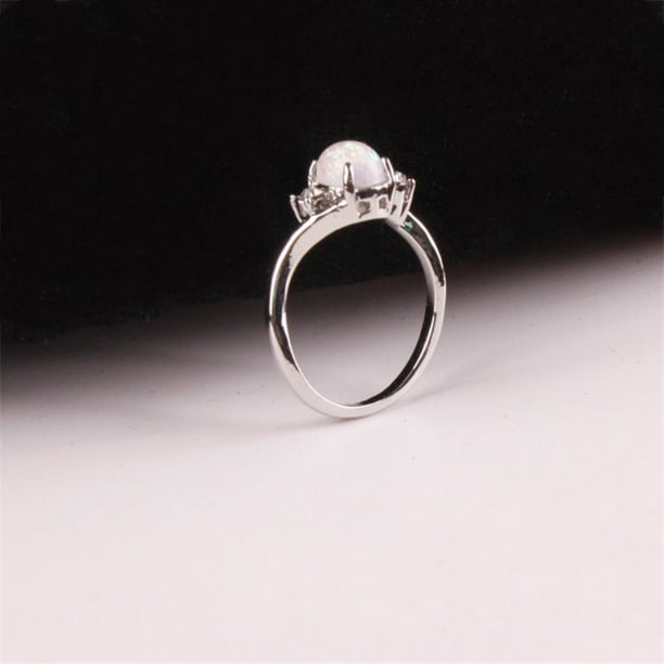 Fire opal silver clearance ring