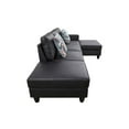 thumbnail image 6 of Star Home Living 2 Piece Contemporary Faux Leather Sectional Sofa Living Room Set Black, 6 of 14