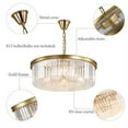 thumbnail image 3 of Modern Crystal LED Chandelier Living Room Ceiling Light Pendant Lighting Fixture, 3 of 23