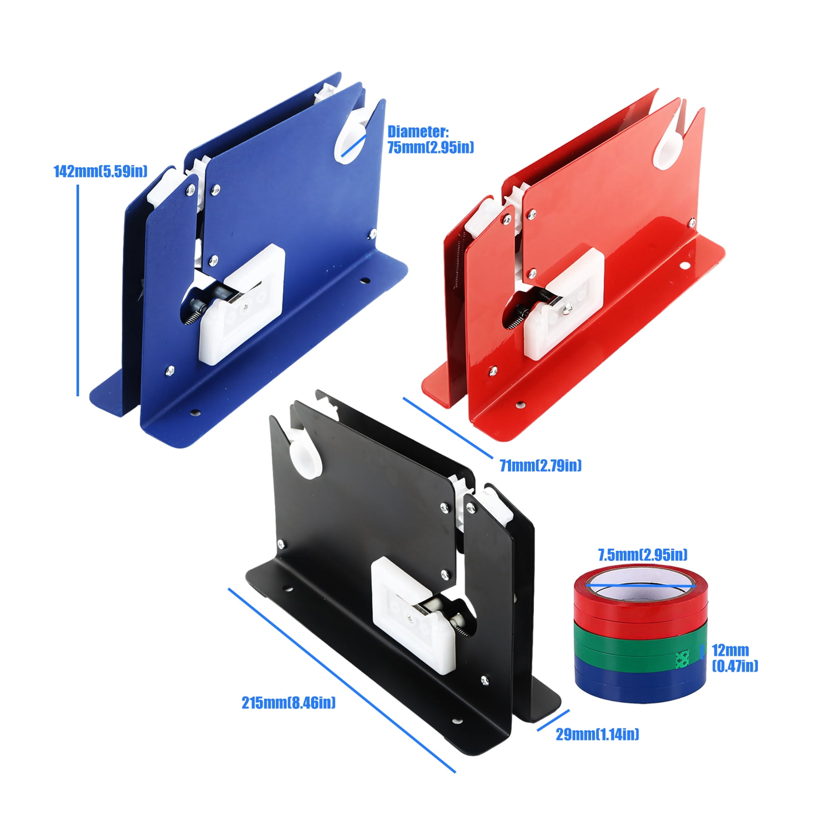 Professional Bag Sealing Machine With 6 Tape Rolls Heavy Duty Iron Dispenser For Warehouse Use