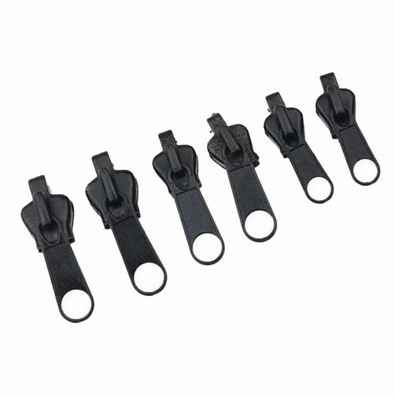 PDNRPSP 6 Pcs Zipper Repair Kit, Replacement Zipper Quick Install Detachable Pulls Zip Heads, Universal Zipper Repair Kit for Jackets, Luggage, Bags (Black)