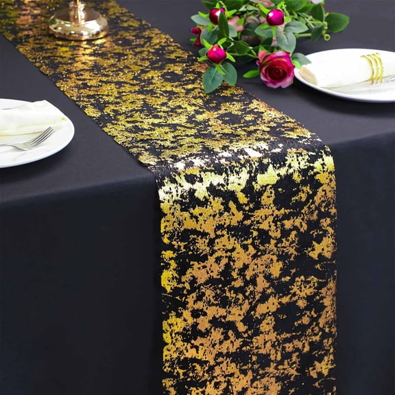 29.52 ft Table Runner, Metallic Mesh Table Runner Roll, Sparkly Gold Foil Table Decorations Centerpiece for Bridal Wedding Birthday Party Christmas, Baby Shower, Birthday Party