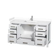 thumbnail image 2 of Wyndham Collection Sheffield 60" Solid Wood Single Bathroom Vanity in White, 2 of 4
