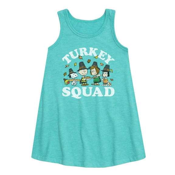 Peanuts - Turkey Squad - Toddler and Youth Girls A-line Dress