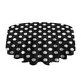 thumbnail image 5 of White Polka Dot Black Round Table Cloth,Wrinkle Resistant Table Cover with Polyester,Waterproof Reusable Tableclothes for Easter Birthday Picnic Wedding (Round,60x60inch), 5 of 6
