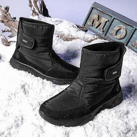 

Cathalem Boots Men s New Waterproof Men Boots Fashion Snow Boots For Winter Shoes Casua Ankle Botas Mujer Warm Snow Boots Mens 10 Black 9.5