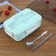 thumbnail image 1 of Fiudx Lonchera Bento con Aislamiento Térmico, Contenedor de Almuerzo de Doble Capa, Apto para Microondas, Portátil para La Escuela y Picnic, Material Plástico Duradero, Tamaño Compacto de 8.7" X 5.1", 1 of 3