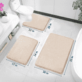 thumbnail image 2 of ComfiTime 3 Piece Bathroom Rugs Set – Thick Memory Foam, Non-Slip Bath Mat, Soft Plush Velvet Top, Ultra Absorbent, Small, Large & Long Rugs for Bathroom Floor with Contour Rug, Beige, 2 of 12